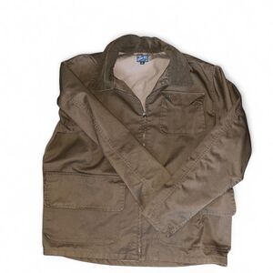 Benny Gold Men's Brown Casual Workwear Utility Zip Up Jacket Corduroy SZ L